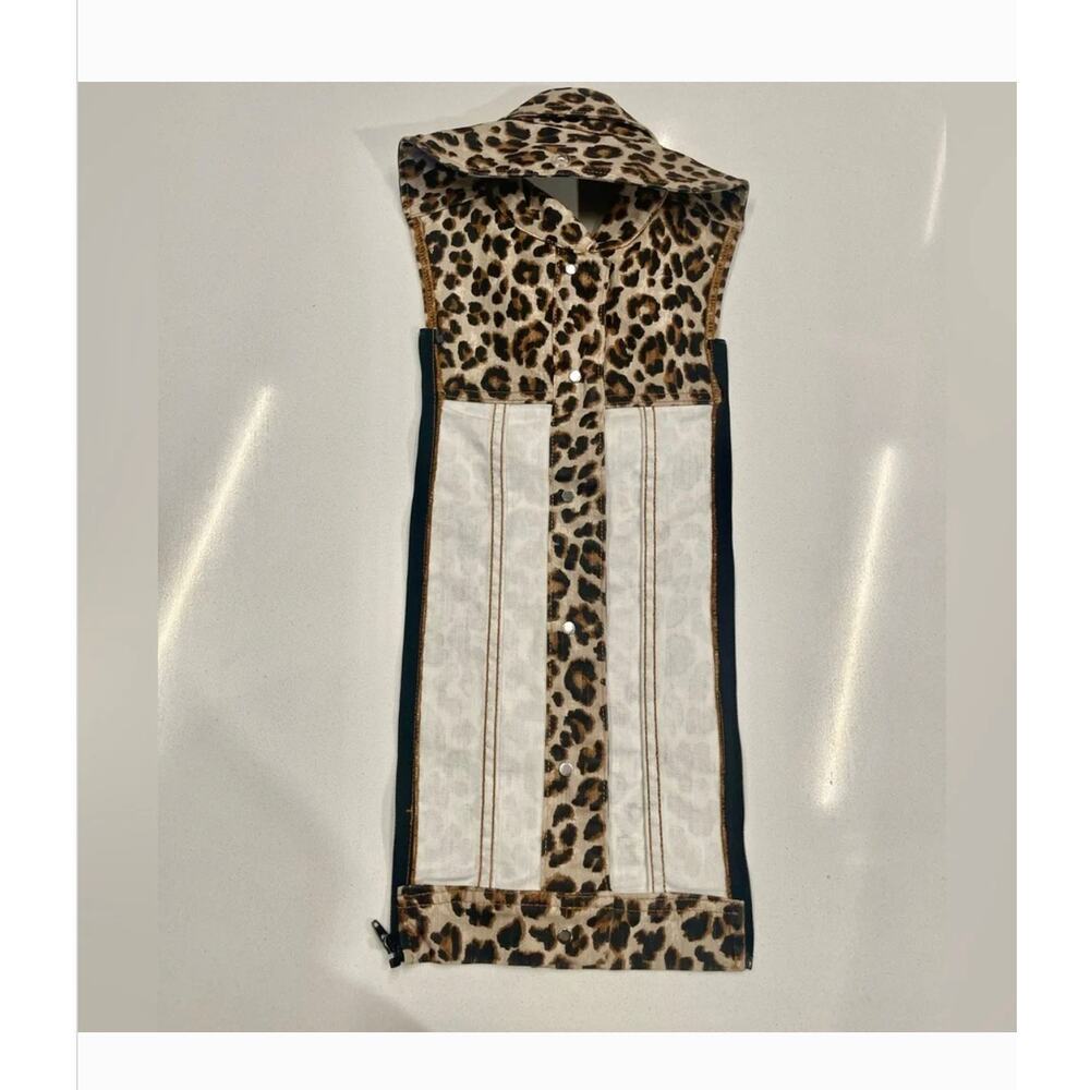 Veronica Beard Leopard Dickey S M L One Size for Blazers Tan Black Denim Cheetah - Picture 8 of 9